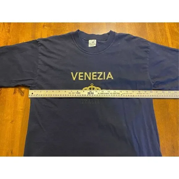 Vtg Embroidered Venezia Italia Italy Spellout T Shirt Size XXL - Picture 3 of 5